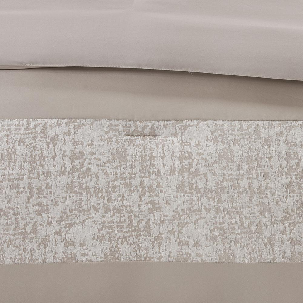 Start2Finish 7-piece chenille jacquard bedding comforter set with intricate woven pattern in soft, plush fabric.