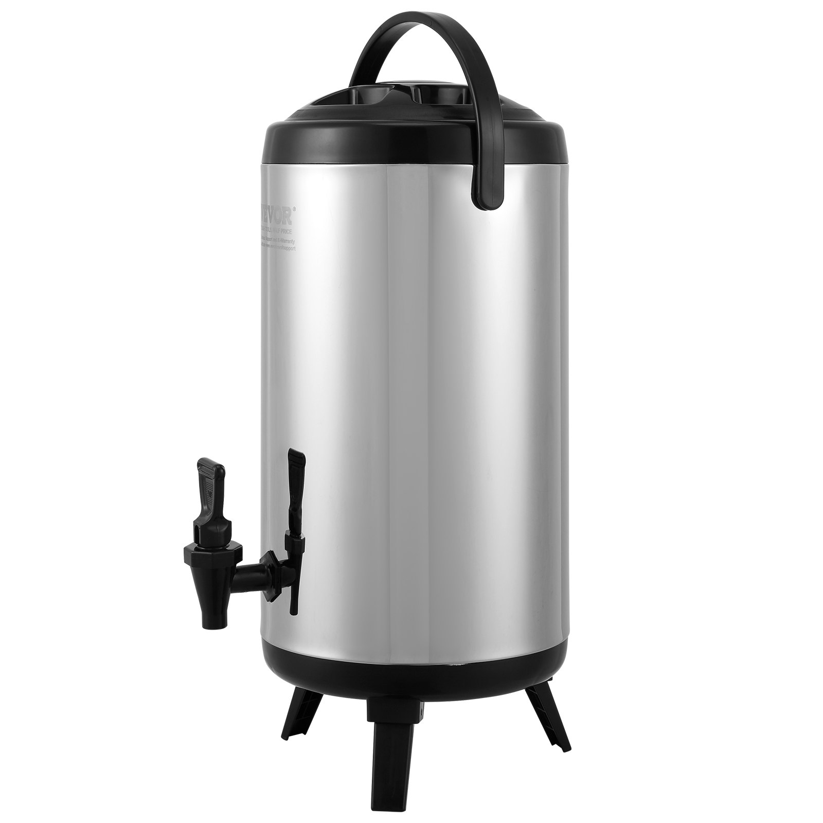 Start2Finish VEVOR stainless steel insulated beverage dispenser with spigot, 2.4 gallons, thermal hot and cold drink server for restaurant use.