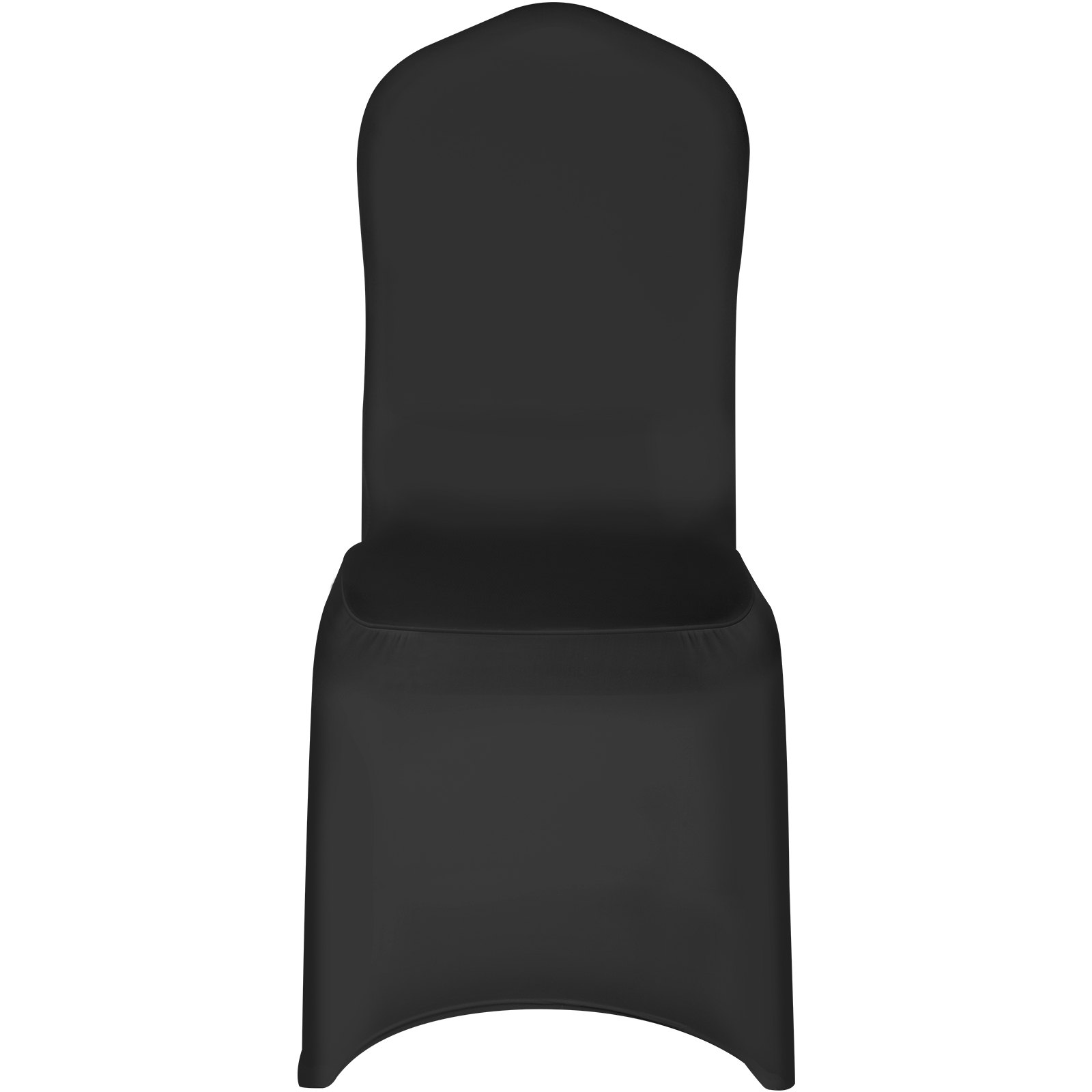 Black VEVOR Stretch Spandex folding chair covers for events, fitted arched front style, washable and protective, set of 50.