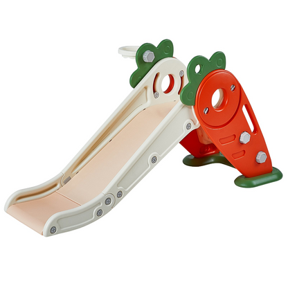 Start2Finish toddler slide with climbable ladders, basketball hoop, raised handrail, and anti-slip strips for indoor and outdoor play.
