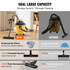 Start2Finish VEVOR 5-gallon wet and dry shop vacuum with powerful 6 HP suction, blower, attachments, and crevice nozzle for cleaning.