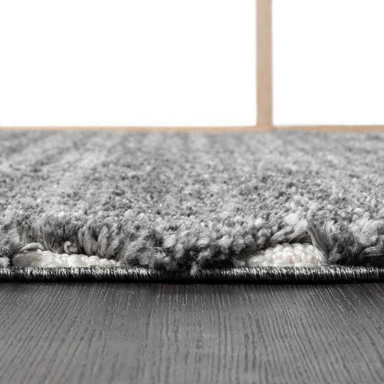 Start2Finish Talas Trellis Area Rug in grey and cream with geometric trellis pattern, plush texture, ideal for living rooms or bedrooms.