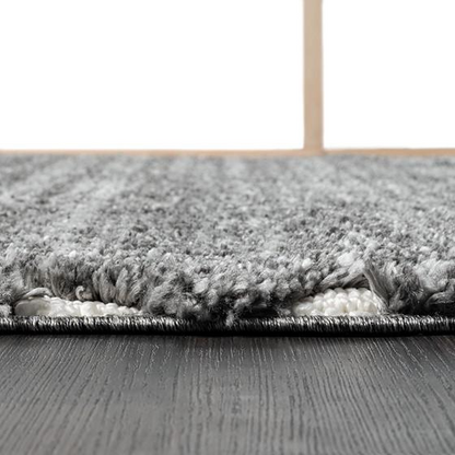 Start2Finish Talas Trellis Area Rug in grey and cream with geometric trellis pattern, plush texture, ideal for living rooms or bedrooms.