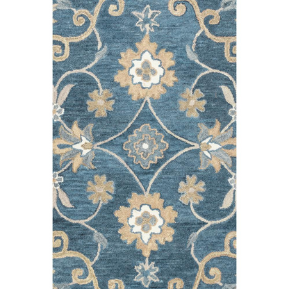 Hand tufted wool rug in 8x10 feet with a cut pile design, crafted by Start2Finish, showcasing soft, textured surface.