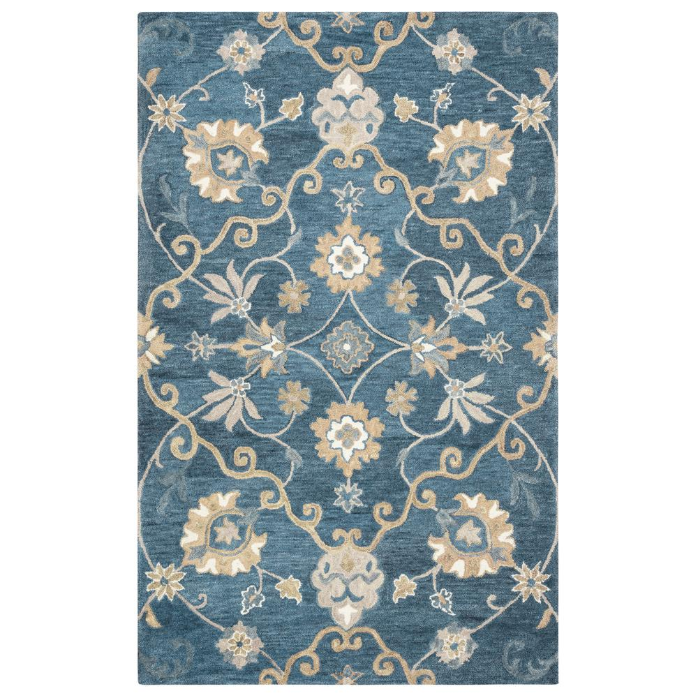 Start2Finish hand tufted wool rug, 8x10 feet with a cut pile texture, showcasing intricate design and plush surface.