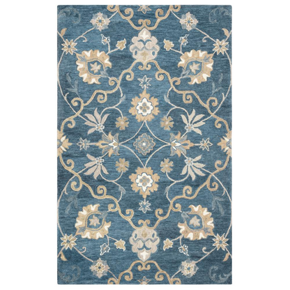 Start2Finish hand tufted wool rug, 8x10 feet with a cut pile texture, showcasing intricate design and plush surface.