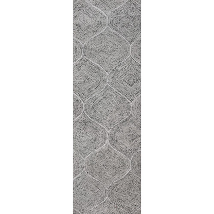 Hand tufted wool rug in 5x8 feet with loop pile texture, showcasing a cozy, durable design ideal for living spaces.