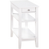 Start2Finish American Heritage chairside end table with one drawer, charging station, and shelves, made of wood and metal.
