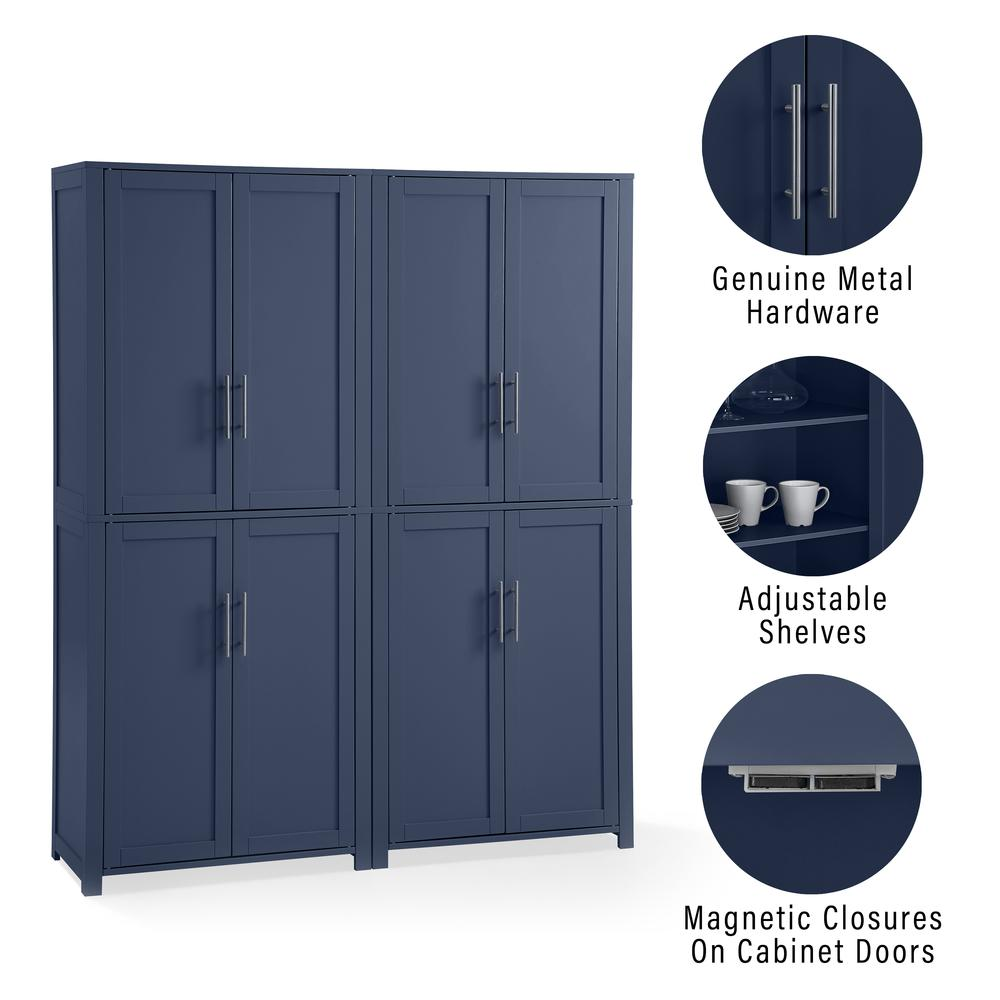 Start2Finish Savannah 2-piece kitchen storage pantry set showing two spacious wooden pantries with shelves and doors for organized storage.