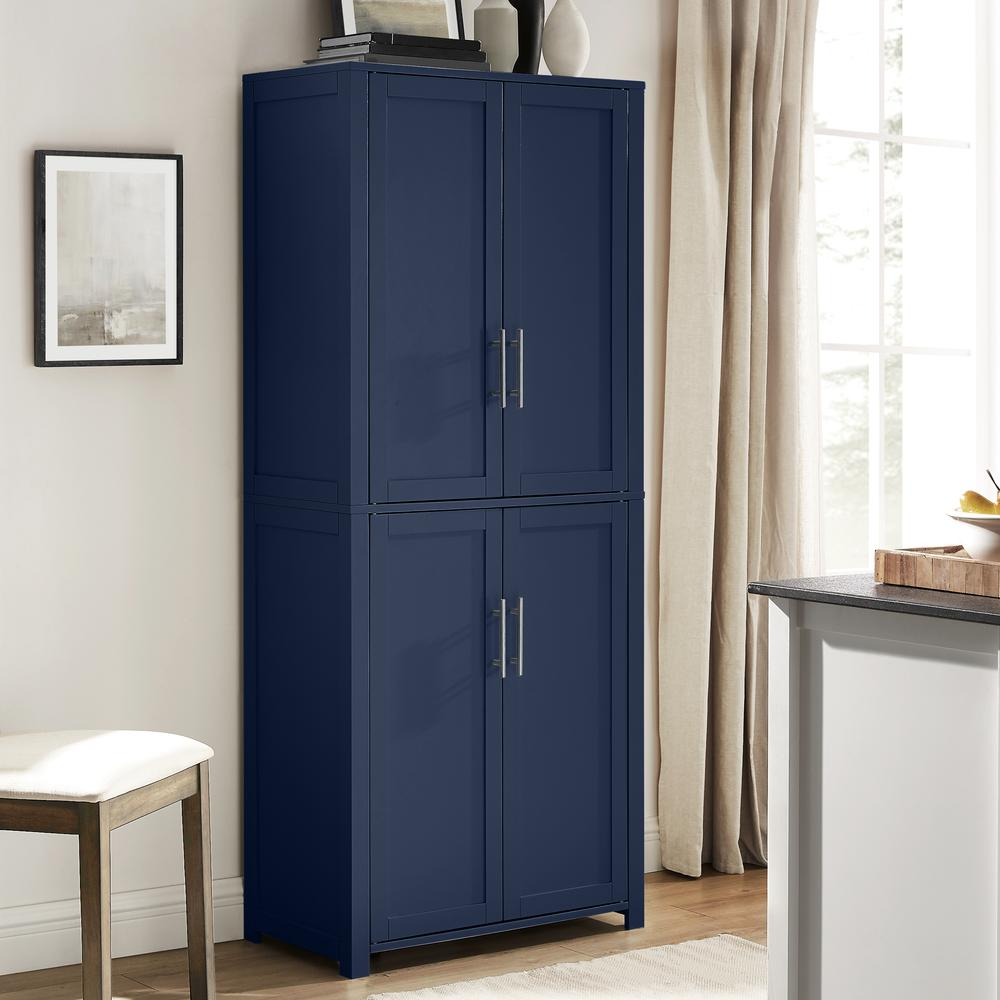 Start2Finish Savannah Tall Kitchen Storage Pantry with multiple shelves for organized food and kitchen supplies.