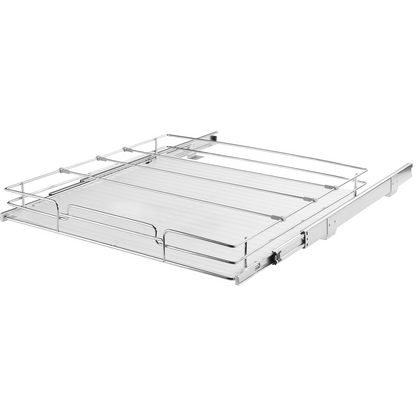 Heavy-duty steel pull-out cabinet organizer by Start2Finish, with slide-out pantry shelves and drawers for under-sink storage.