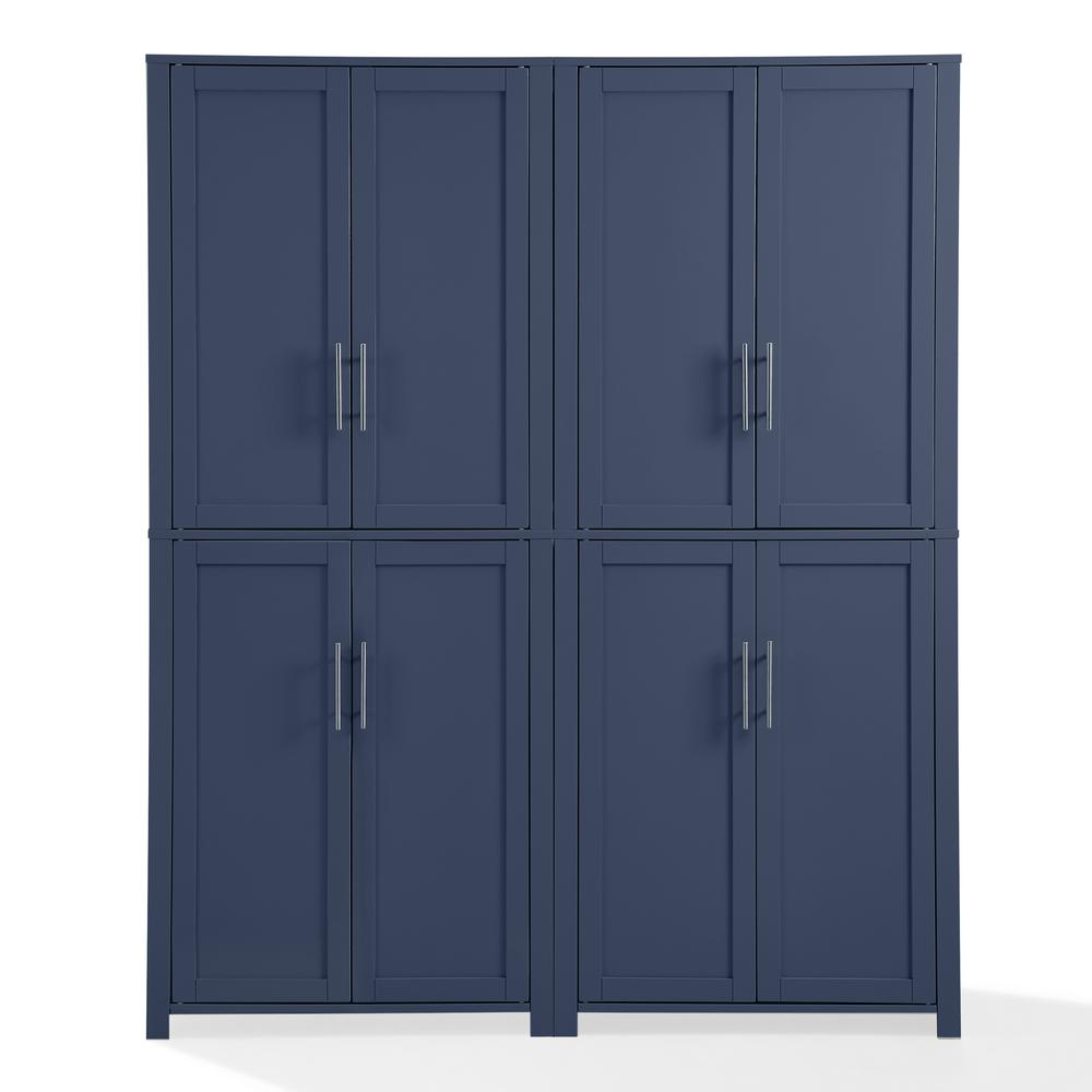 Start2Finish Savannah 2-piece kitchen storage pantry set with two tall, wooden-finish pantries for organized kitchen storage.