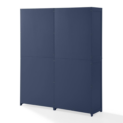 Start2Finish Savannah 2-Piece Kitchen Storage Pantry Set showing two wooden pantries with shelves and doors for organized kitchen storage.