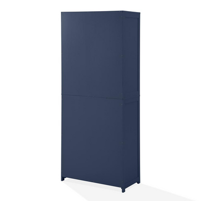 Tall kitchen storage pantry from Start2Finish with multiple shelves and doors for organized kitchen storage.