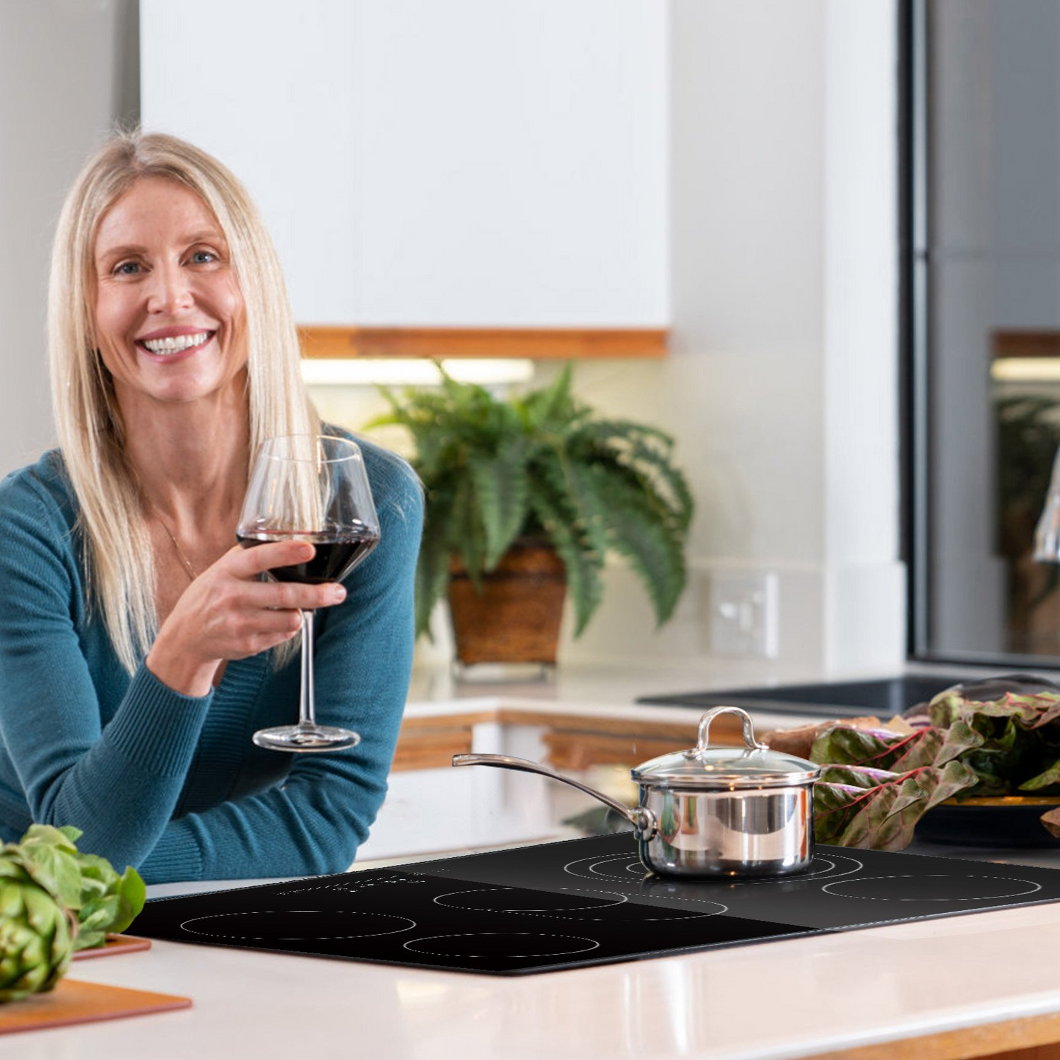 Start2Finish VEVOR built-in electric stove top with five burners, glass surface, touch controls, and safety features.