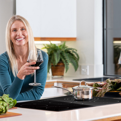 Start2Finish VEVOR built-in electric stove top with five burners, glass surface, touch controls, and safety features.