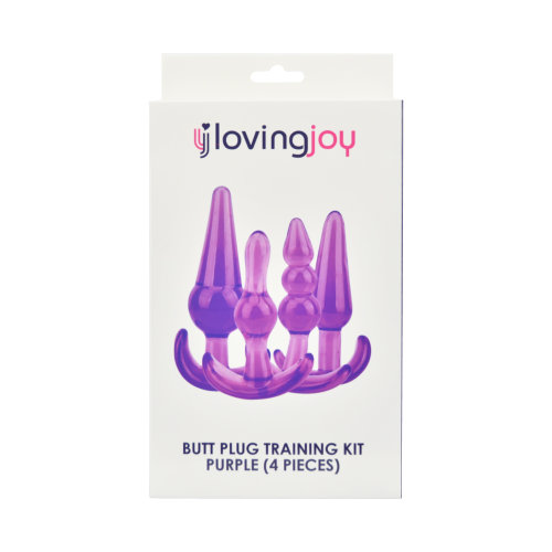 Start2Finish Loving Joy Butt Plug Training Kit in purple, adult product with multiple sizes for comfortable anal training.