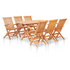 Natural teak garden table and chairs set, outdoor furniture by Start2Finish, showing a sturdy table with matching chairs in a garden setting.