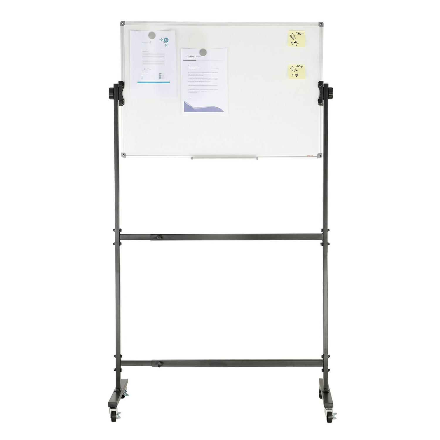 Start2Finish VEVOR rolling magnetic whiteboard, double-sided 36x24 inch dry erase board with adjustable height and accessories.