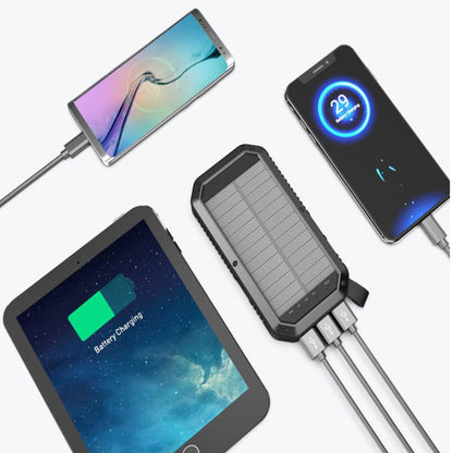 Salmon Lucky Sun Chaser Mini Solar Powered Wireless Phone Charger with 10,000mAh capacity, compact tech accessory for charging on the go.