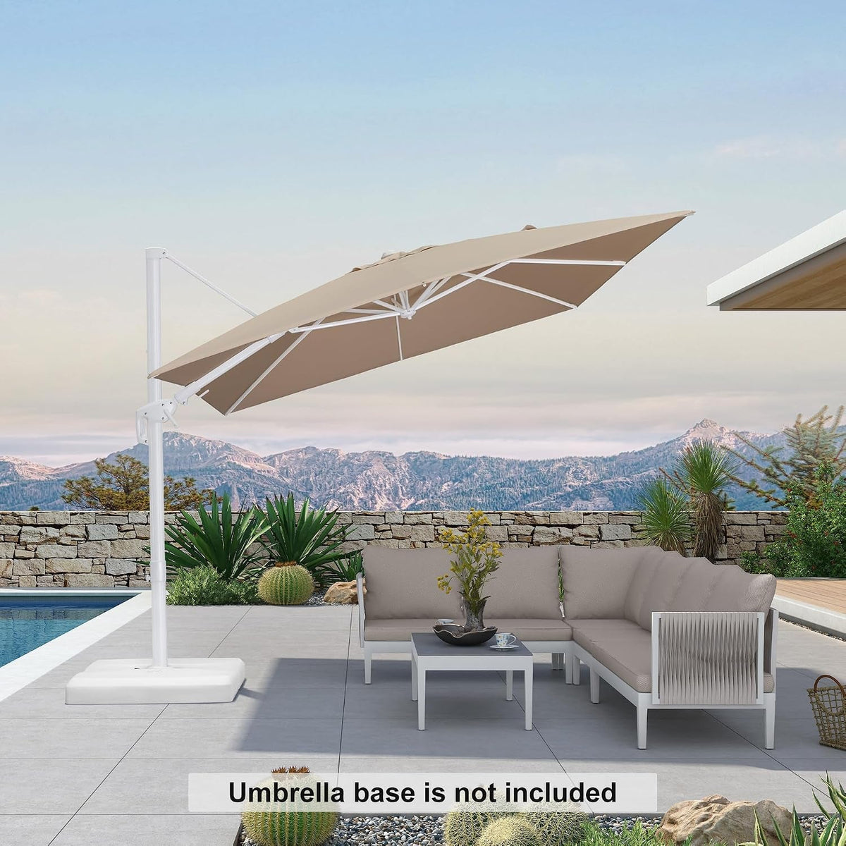 Large Cantilever Patio Umbrella Featuring Side Tilt