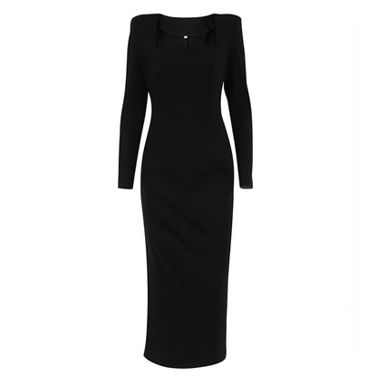 Carmine Juneberry long skirt with square neck, slim fit design, in a stylish and elegant silhouette.