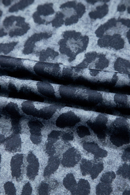 Leopard print frilled drawstring waist wide-leg pants for women by Byzantium Bay, showing the stylish waistband and flowing fabric.
