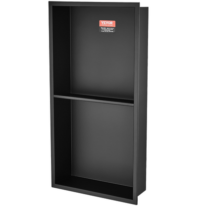 Start2Finish VEVOR 13x25 stainless steel shower niche with double shelves, waterproof, rust-resistant, wall-inserted for soap and storage