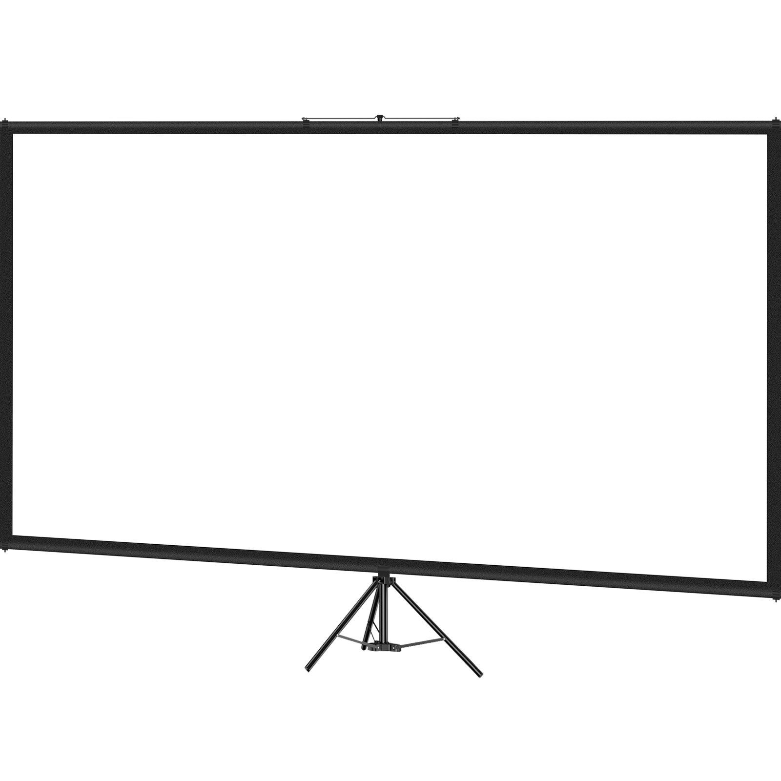 Start2Finish 90-inch VEVOR tripod projector screen with stand, wrinkle-free, adjustable height, ideal for indoor and outdoor movie and gaming use.