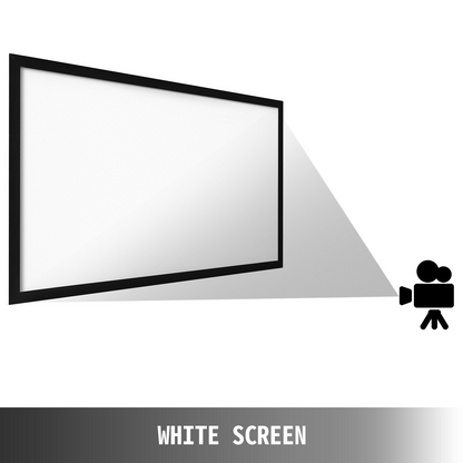 Start2Finish 120-inch 16:9 fixed frame projector screen for 4K HDTV and movie theater 3D entertainment setups.