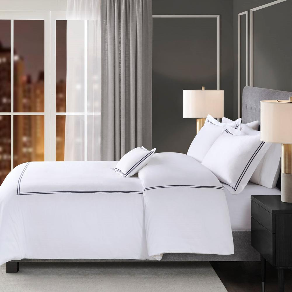Start2Finish 100% cotton sateen embroidered duvet cover set with intricate design, soft bedding for a comfortable bedroom look.