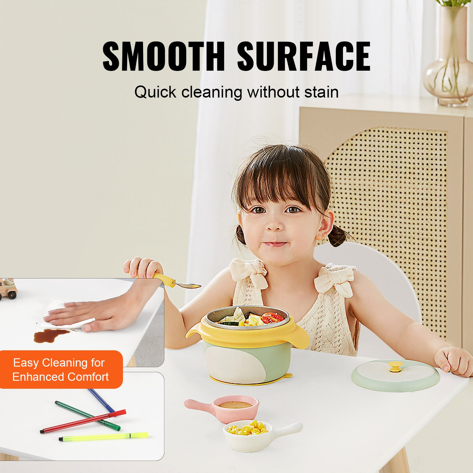 Start2Finish kids table and 2 chairs set with colorful toddler furniture for arts, crafts, reading, and learning activities.