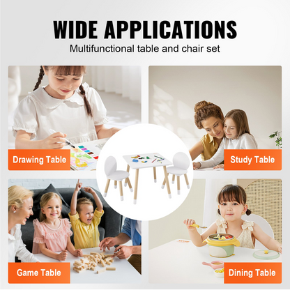 Start2Finish kids table and 2 chairs set, toddler furniture for art, craft, reading, and learning activities, colorful and child-friendly