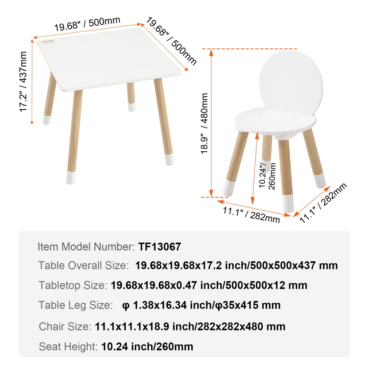 Start2Finish VEVOR kids table with two chairs, colorful toddler furniture for art, craft, reading, and learning activities.
