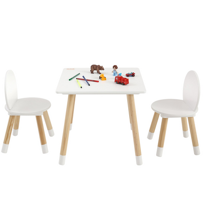 Start2Finish VEVOR kids table and 2 chairs set, toddler-sized multi-activity furniture for art, craft, and learning.
