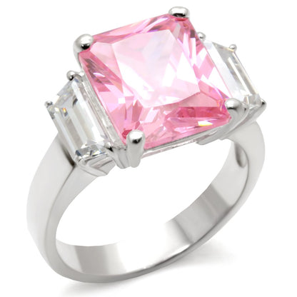 High-polished 925 sterling silver ring with AAA grade cubic zirconia by Turquoise Tiger, showcasing a sleek and shiny design.