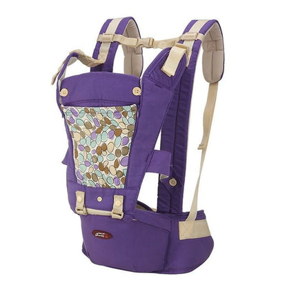Maroon Asteria breathable multifunctional baby waist stool with adjustable straps and padded design for parent comfort.