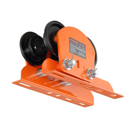 Start2Finish VEVOR electric hoist manual trolley with dual wheels and adjustable flange width for straight and curved I-beams.