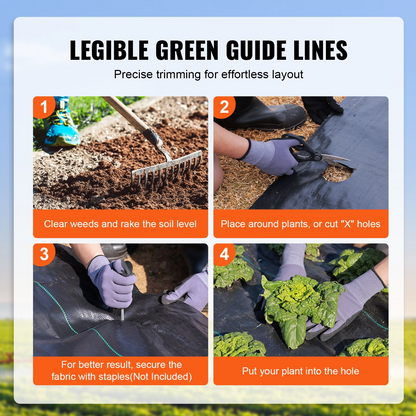 Start2Finish VEVOR 3ft x 50ft heavy-duty landscape fabric for weed control, woven geotextile garden cloth with high permeability.