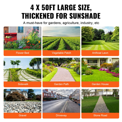 Start2Finish VEVOR garden weed barrier fabric, black woven PP landscape fabric for weed control, ground cover, and landscaping.