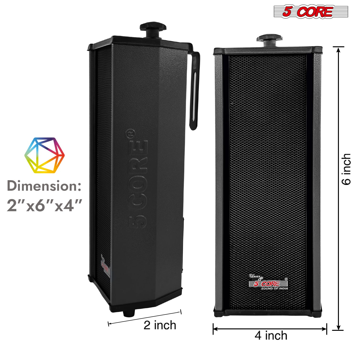 Start2Finish 5Core outdoor stereo in-wall speakers, 100W peak power, passive home audio system, mounted on wall for outdoor sound.