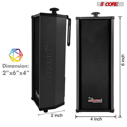 Start2Finish 5Core outdoor stereo in-wall speakers, 100W peak power, passive home audio system, mounted on wall for outdoor sound.