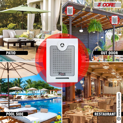 Start2Finish 5Core outdoor stereo in-wall speakers with 500W peak power, perfect for passive home audio systems.