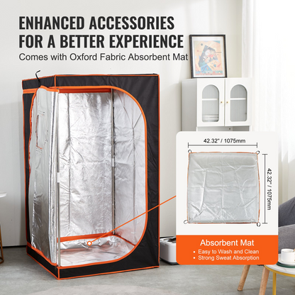 Start2Finish VEVOR portable steam sauna tent with remote control, floor mat, and personal sauna blanket for home detox and body therapy.
