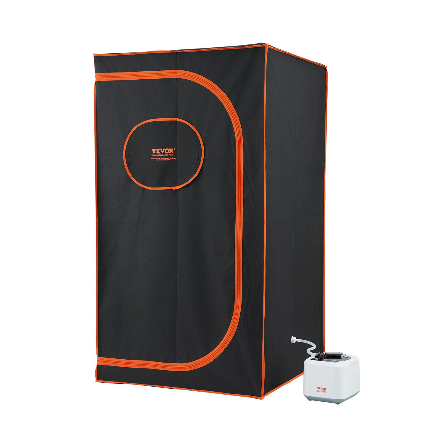Start2Finish VEVOR portable steam sauna tent with remote control, floor mat, personal size for home detox and heated body therapy.