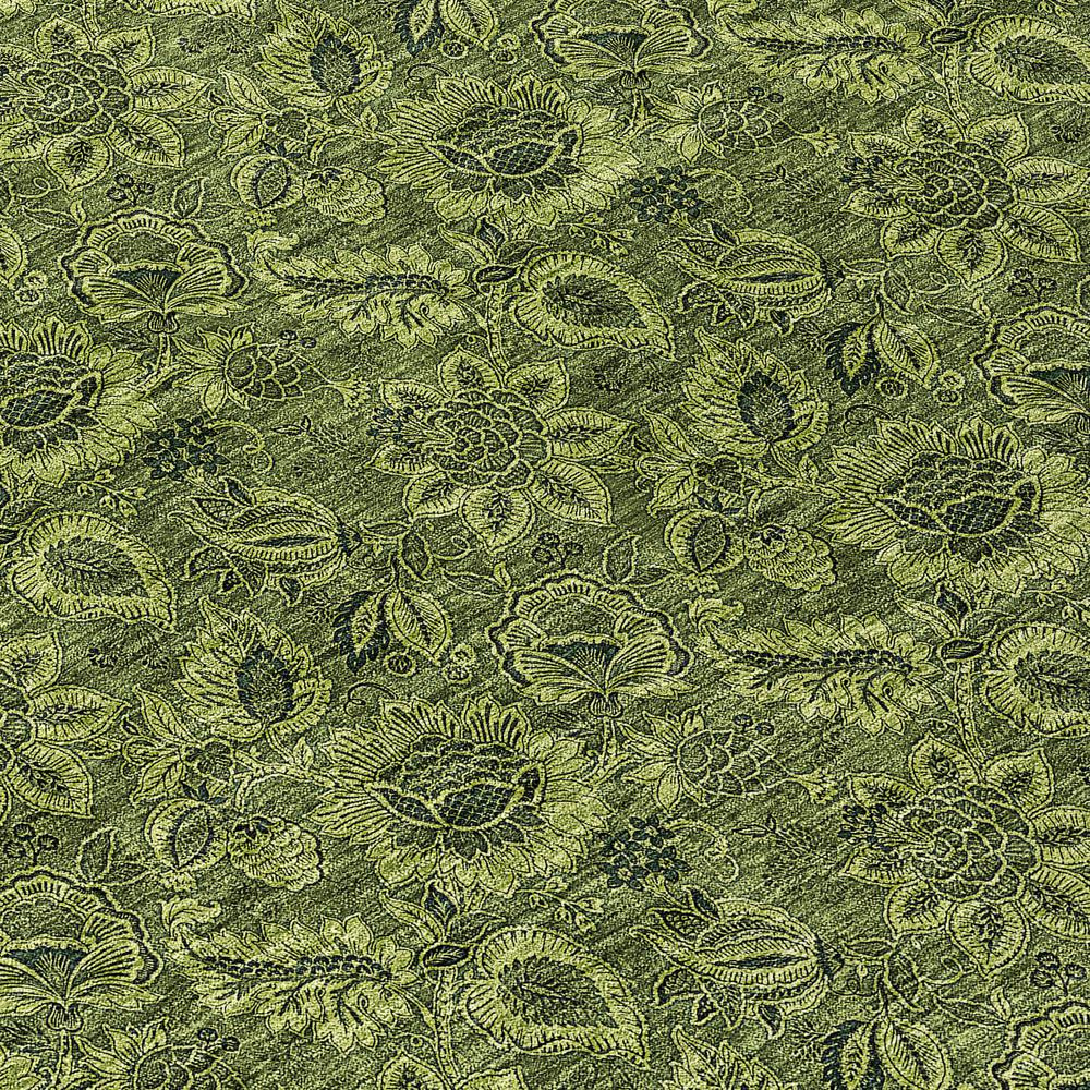 Start2Finish Chantille ACN661 green 9x12 rug with intricate pattern, soft texture, and decorative edges, ideal for living rooms or bedrooms.