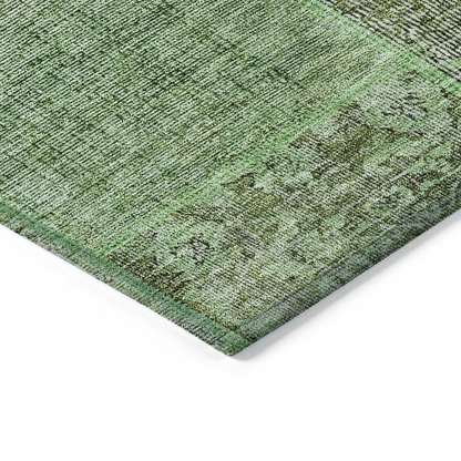 Start2Finish Chantille ACN669 green 10x14 rug with intricate woven pattern and soft texture for living room or bedroom decor.