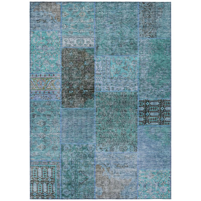Start2Finish Chantille ACN669 teal 9x12 rug featuring a soft, textured surface with subtle patterns for elegant home decor.