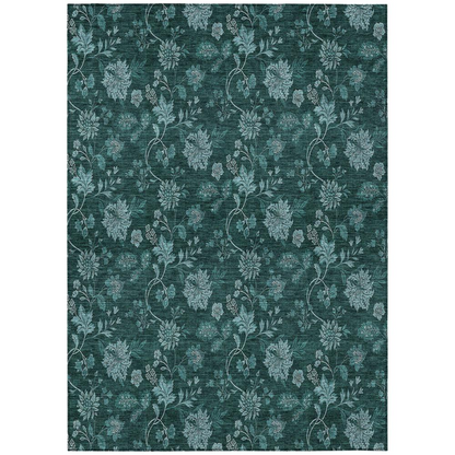 Start2Finish Chantille ACN680 teal 8x10 rug featuring plush fabric and intricate patterns, perfect for living rooms or bedrooms.