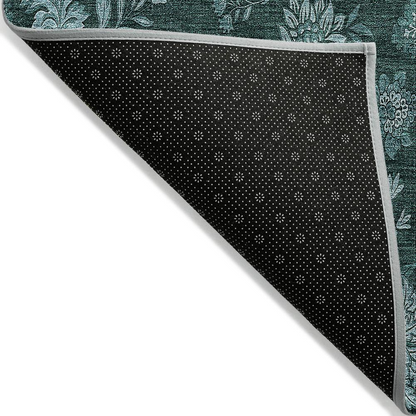 Start2Finish Chantille ACN680 teal 8x10 rug with intricate woven pattern, soft texture, and vibrant color for elegant home decor.